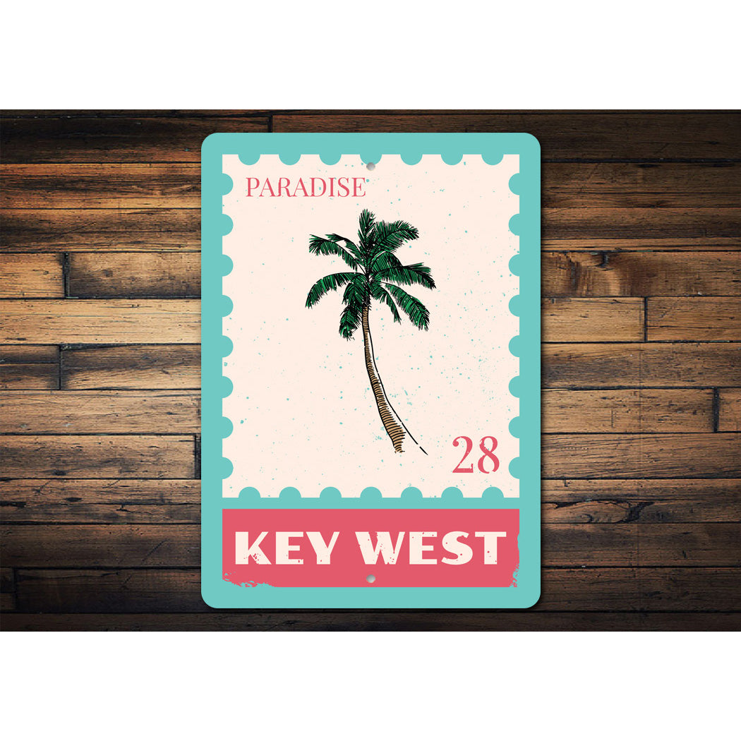 Key West Palm Stamp Paradise Sign