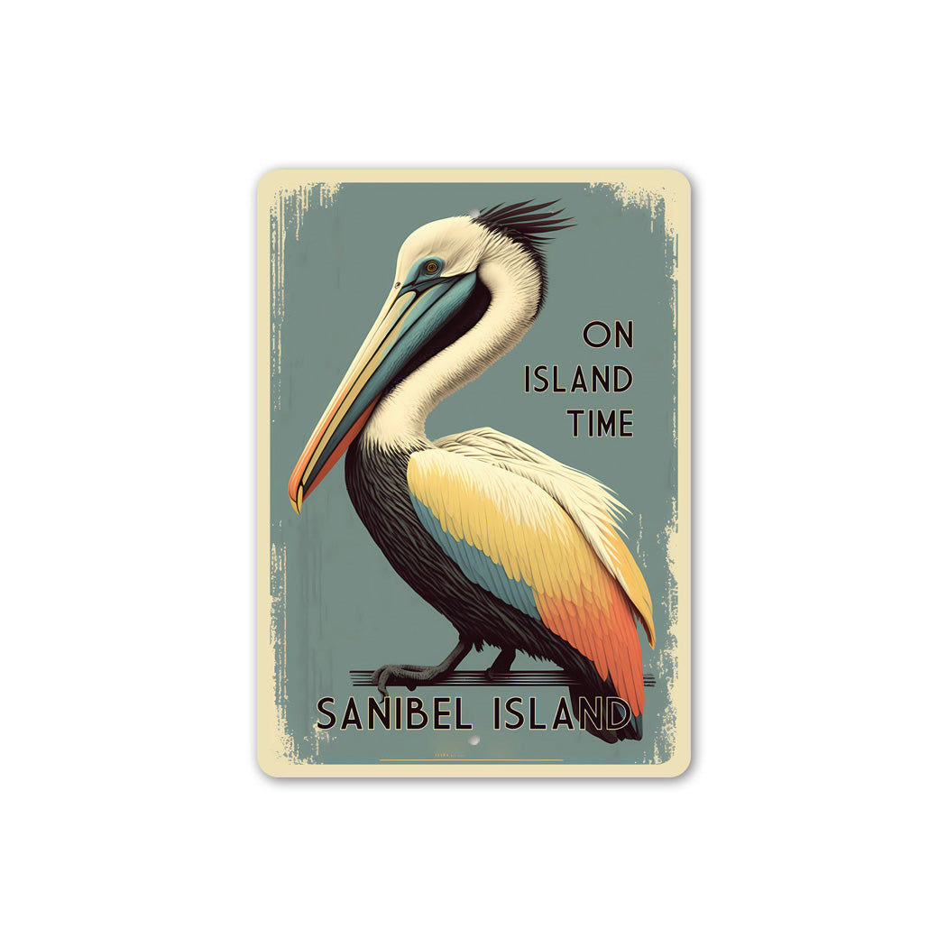 Pelican On Island Time Sign
