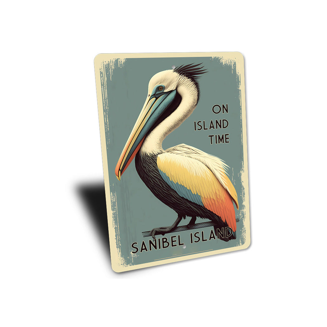 Pelican On Island Time Sign