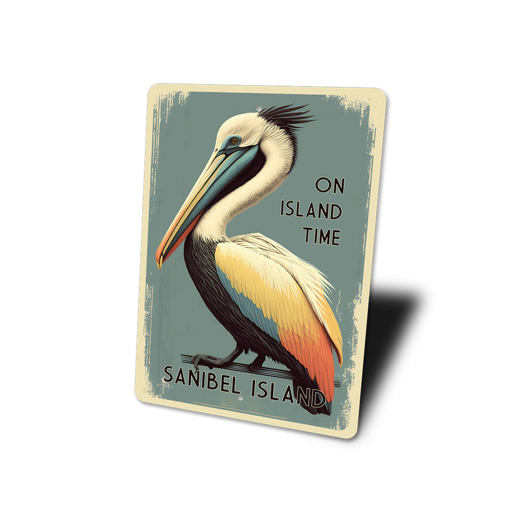 Pelican On Island Time Sign