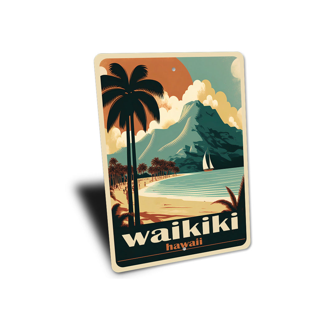 Waikiki Hawaii Beach Sign