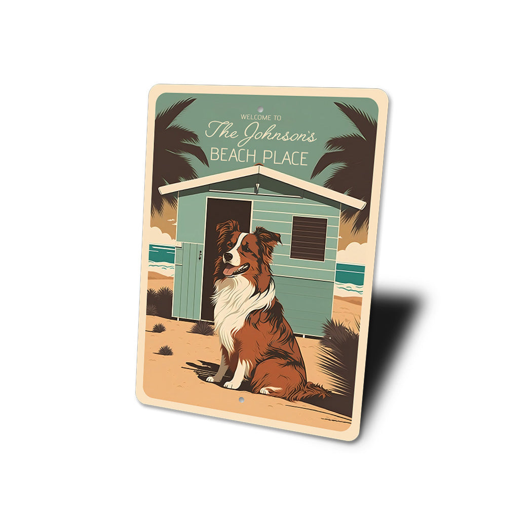 Australian Shepherd Beach House Sign