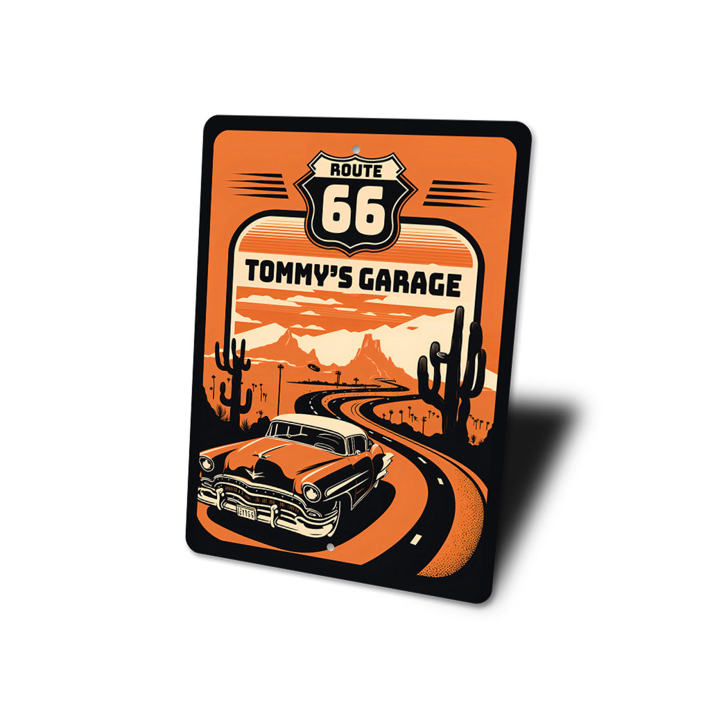 Route 66 Garage Classic Car Sign