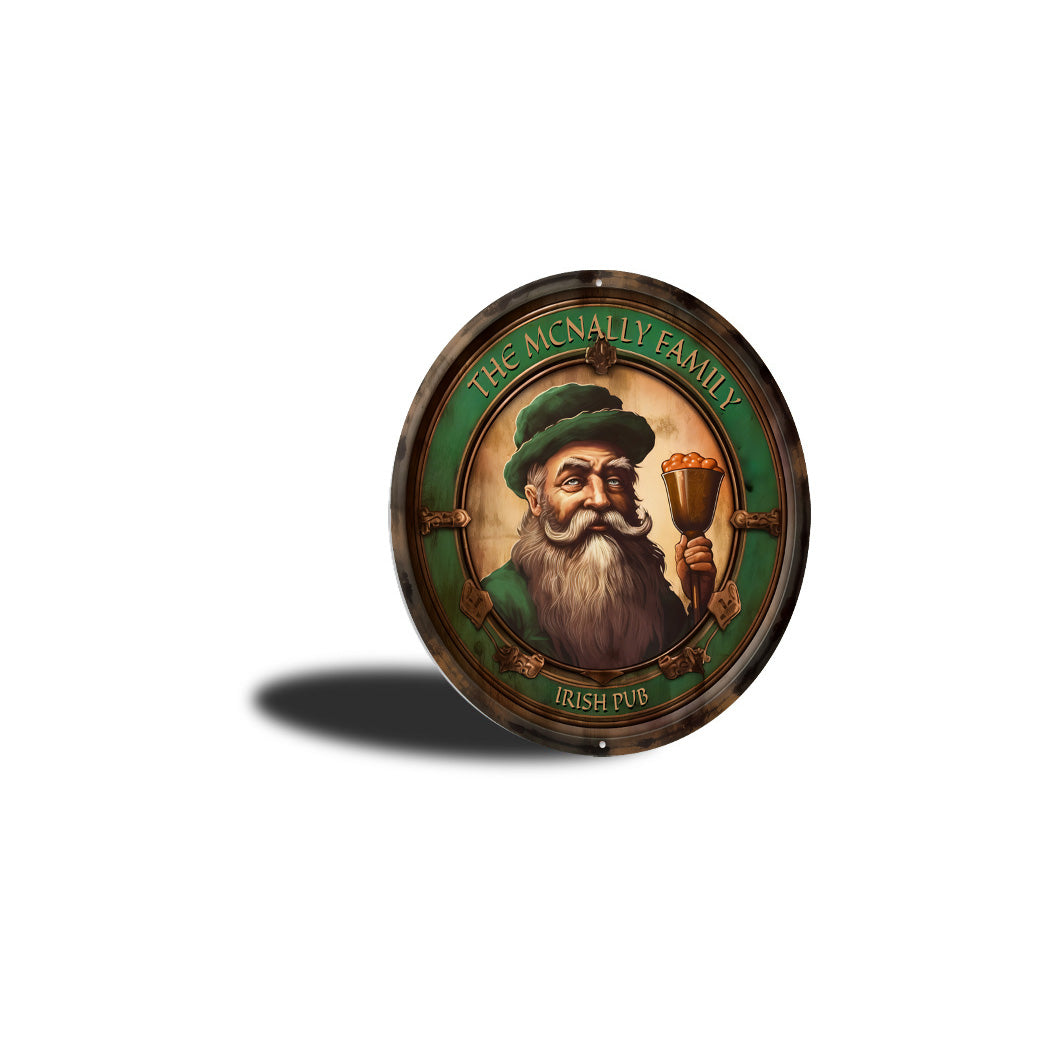 Custom Family Round Irish Pub Circle Sign