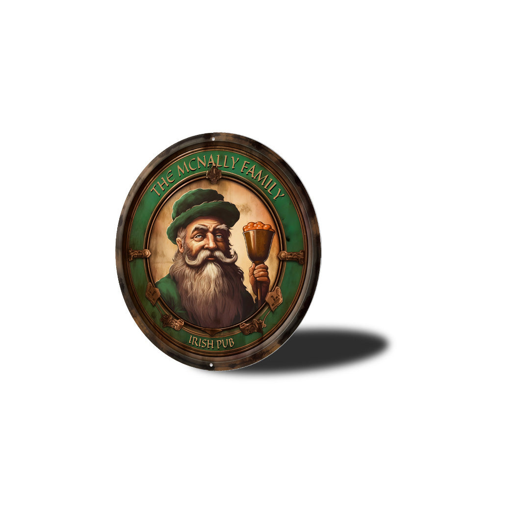 Custom Family Round Irish Pub Circle Sign