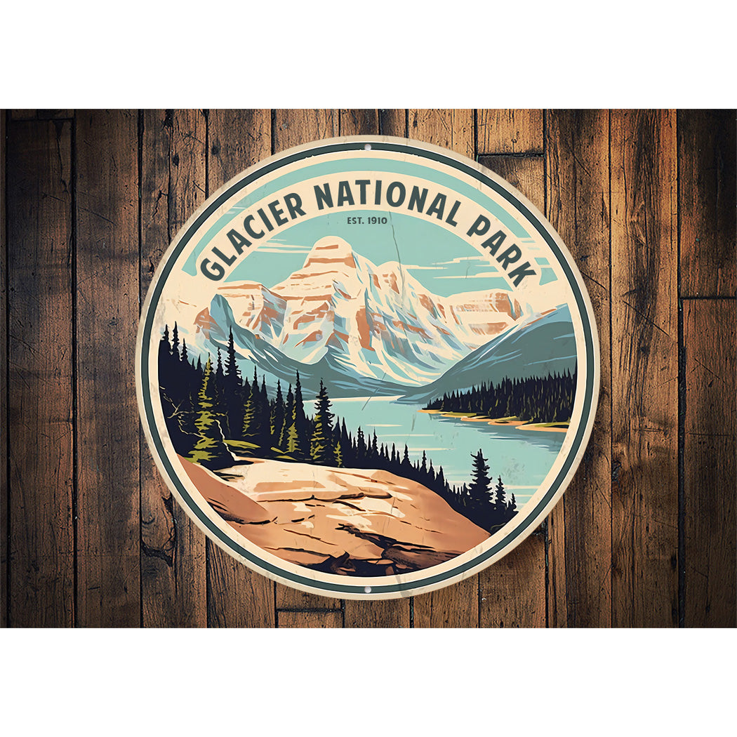 Glacier National Park Circular Sign