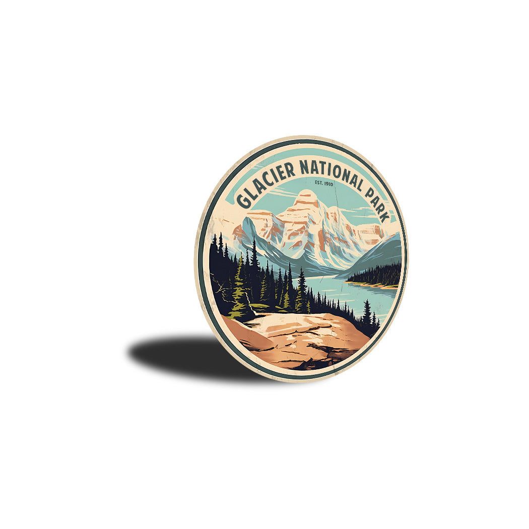 Glacier National Park Circular Sign