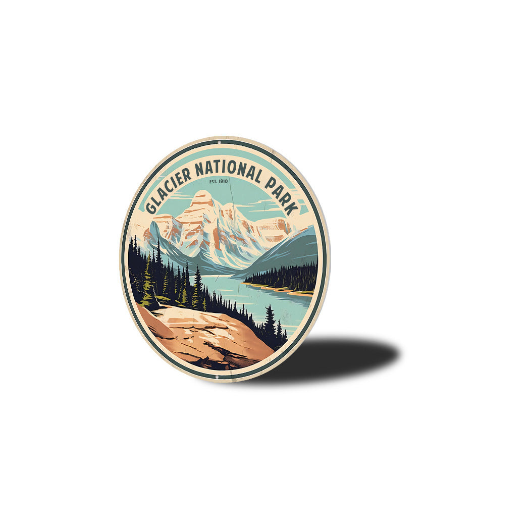Glacier National Park Circular Sign