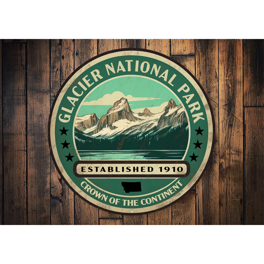 Glacier National Park Crown of the Continent Sign