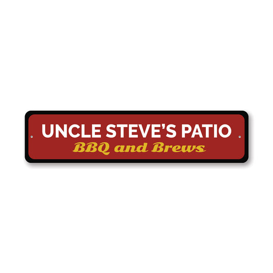 Patio BBQ And Brews Metal Sign