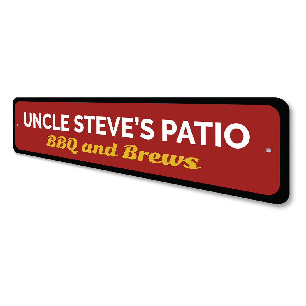 Patio BBQ And Brews Metal Sign