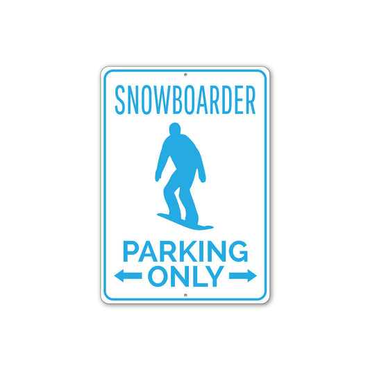 Snowboarder Parking Metal Sign