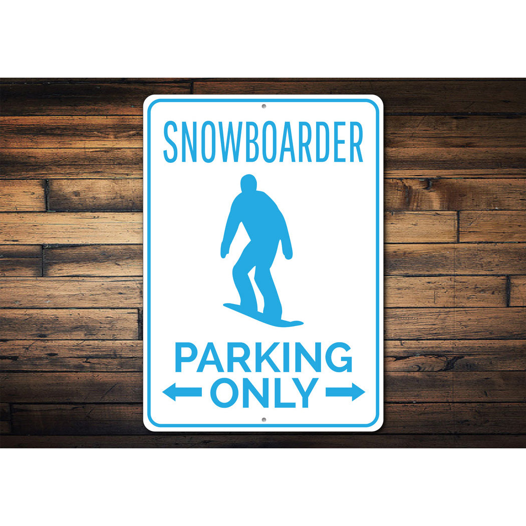 Snowboarder Parking Metal Sign