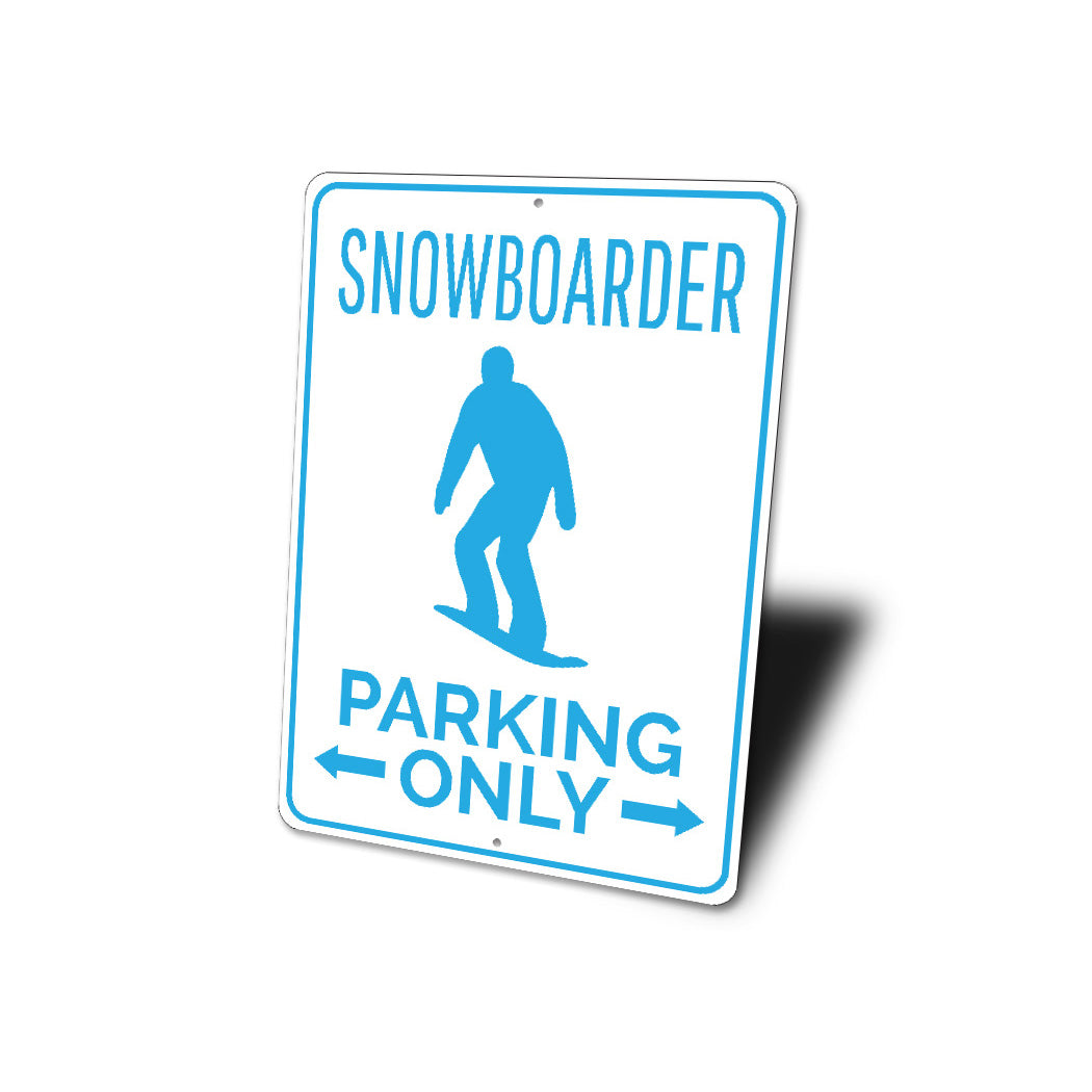 Snowboarder Parking Metal Sign