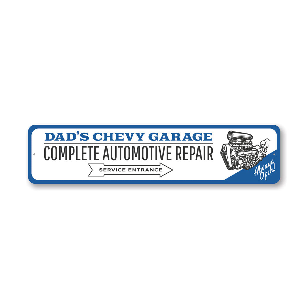 Chevy Garage Complete Automotive Repair Mechanic Metal Sign