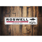 Roswell New Mexico Inhabited 1947 Alien Decor Metal Sign