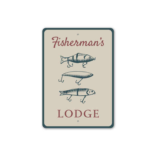 Fisherman's Lodge Fishing Lure Sign