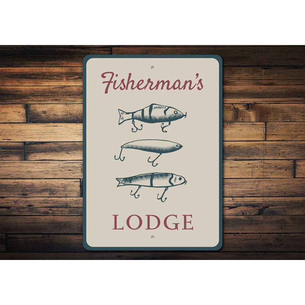 Fisherman's Lodge Fishing Lure Sign