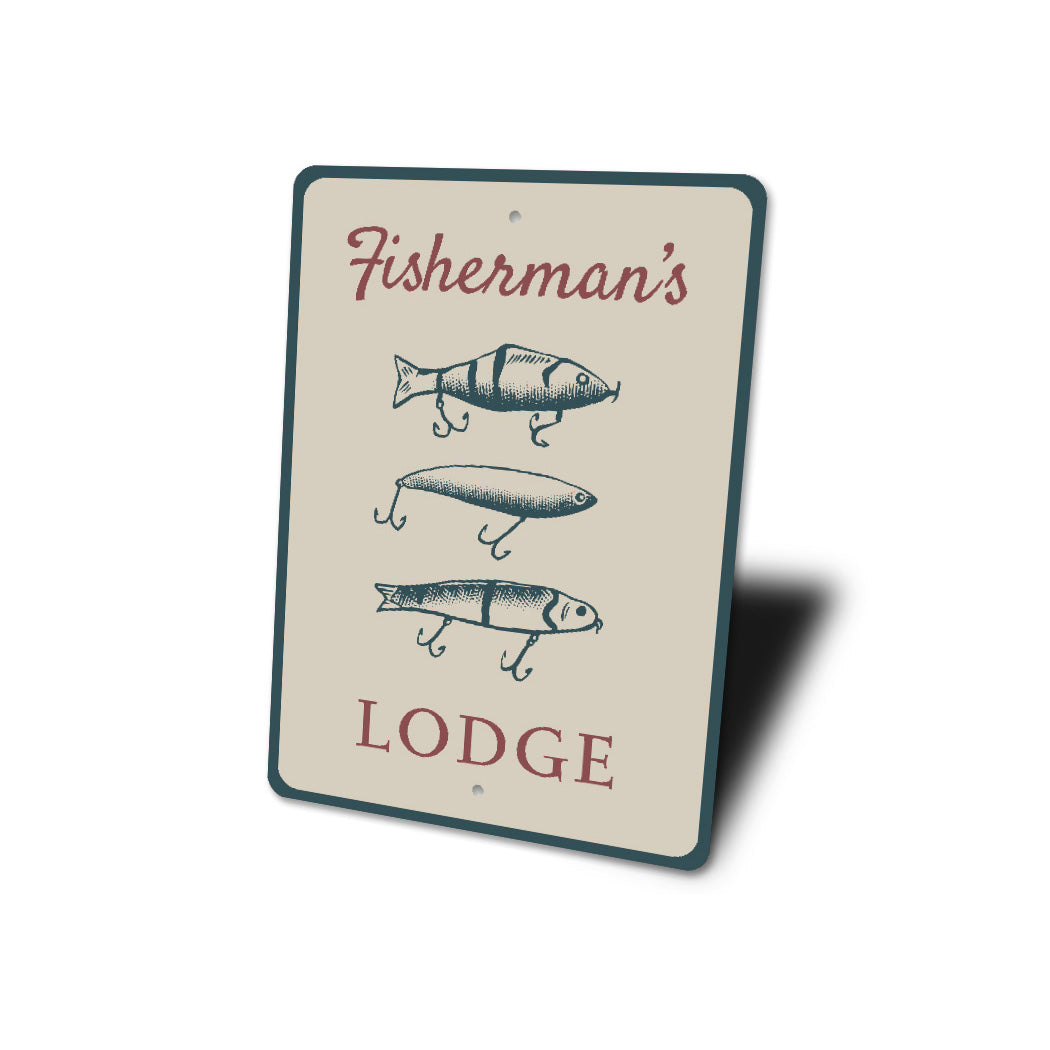 Fisherman's Lodge Fishing Lure Sign