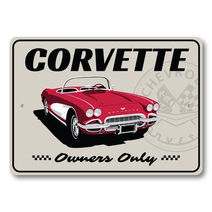 Corvette Owners Only Chevy Corvette Badge Sign