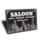 Saloon Beer Whiskey Billiards Welcome Bar Sign