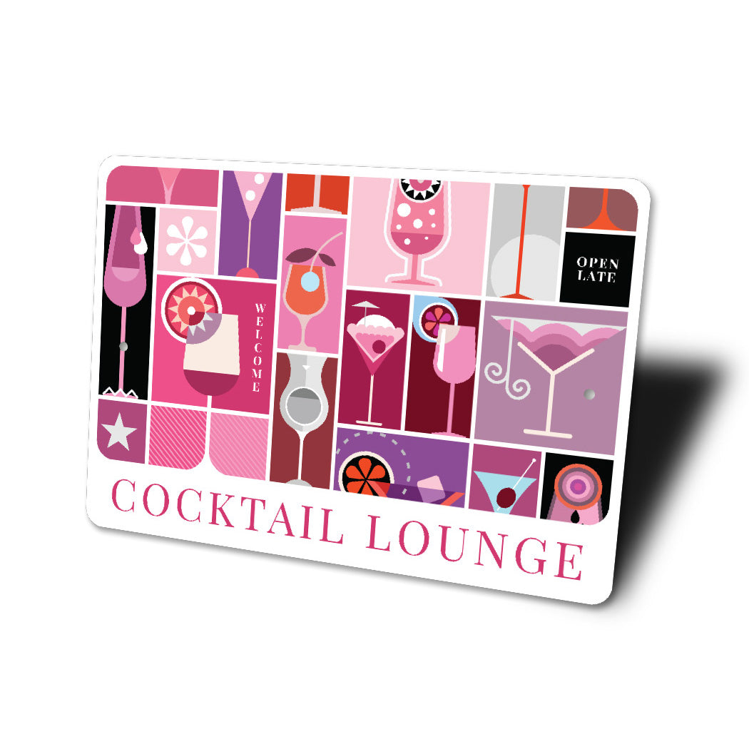 Cocktail Lounge Aluminum Metal Decor Bar Sign