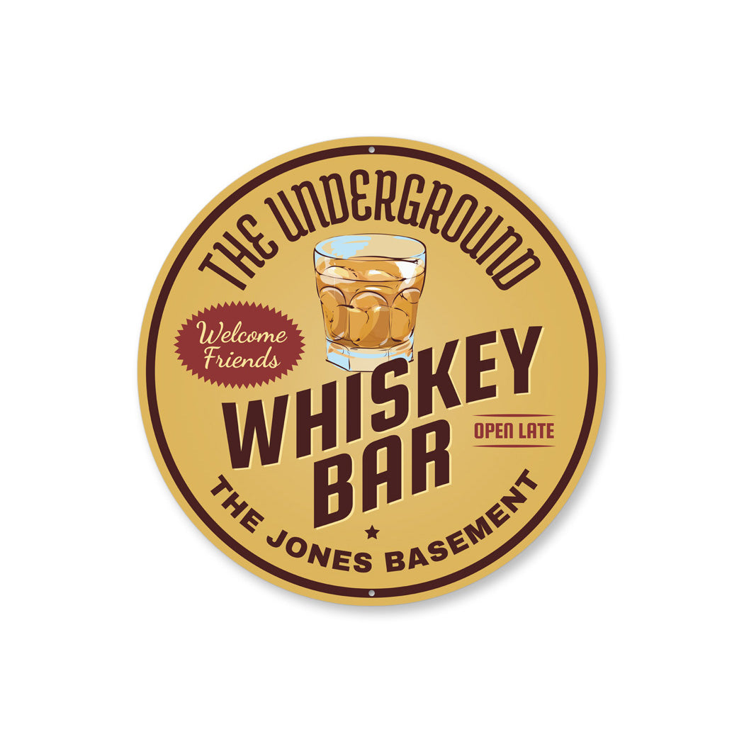 The Underground Whiskey Bar Custom Bar Sign