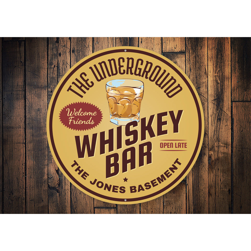 The Underground Whiskey Bar Custom Bar Sign