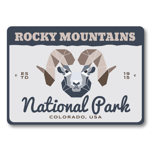 Rocky Mountains National Park Colorado USA ESTD 1915 Sign