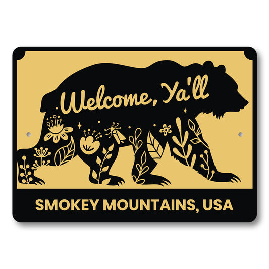 Smokey Mountains USA Welcome Sign