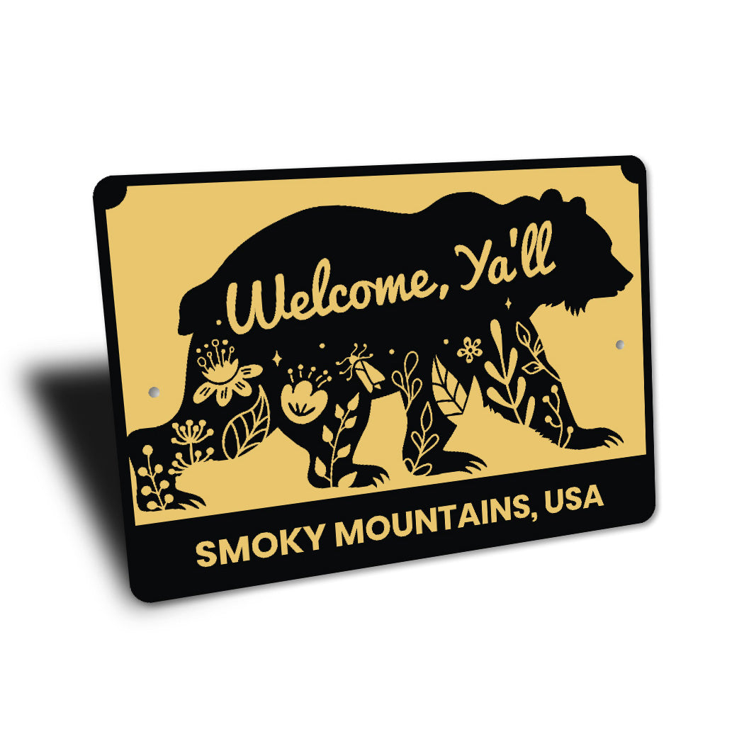 Smoky Mountains USA Welcome Sign