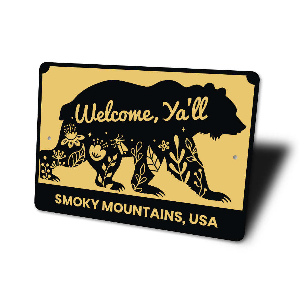 Smoky Mountains USA Welcome Sign