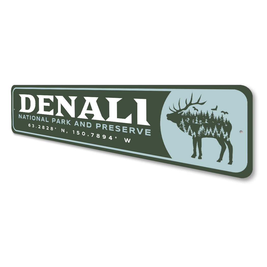 Denali National Park And Preserve Coordinates Sign