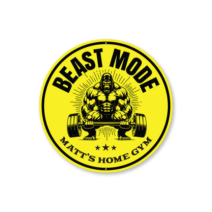 Beast Mode Personalized Home Gym Weight Lifting Sign