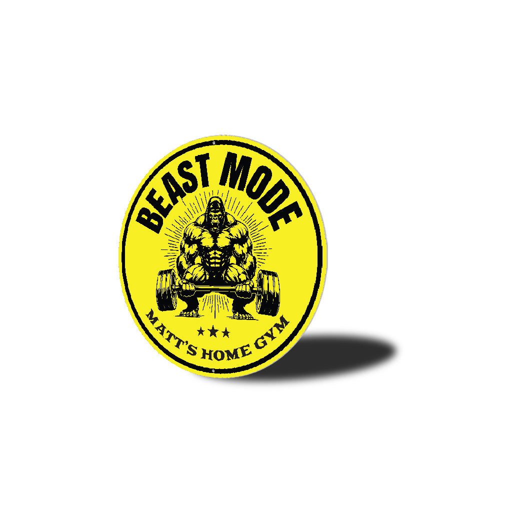 Beast Mode Personalized Home Gym Weight Lifting Sign