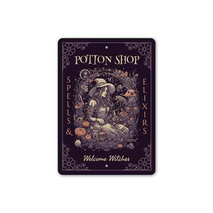 Potion Shop Spells And Elixers Welcome Witches Sign