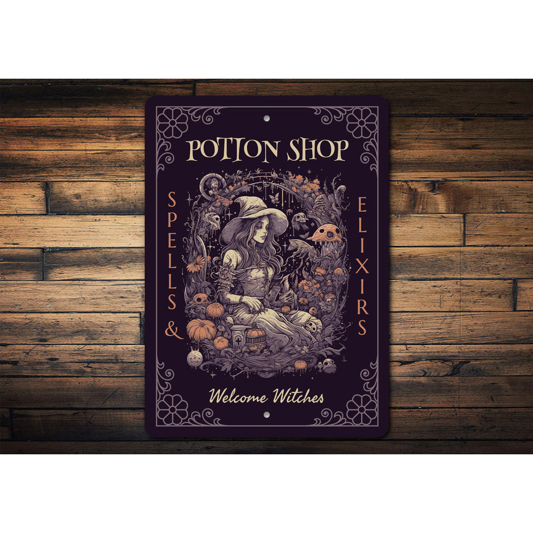 Potion Shop Spells And Elixers Welcome Witches Sign