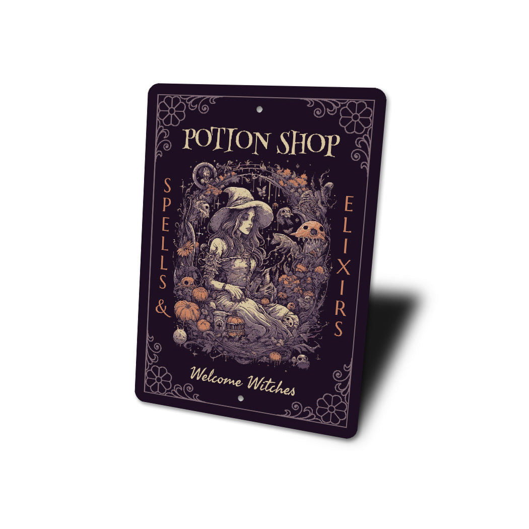 Potion Shop Spells And Elixers Welcome Witches Sign