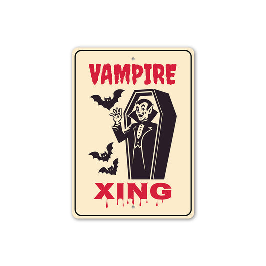 Vampire Coffin Xing Halloween Sign