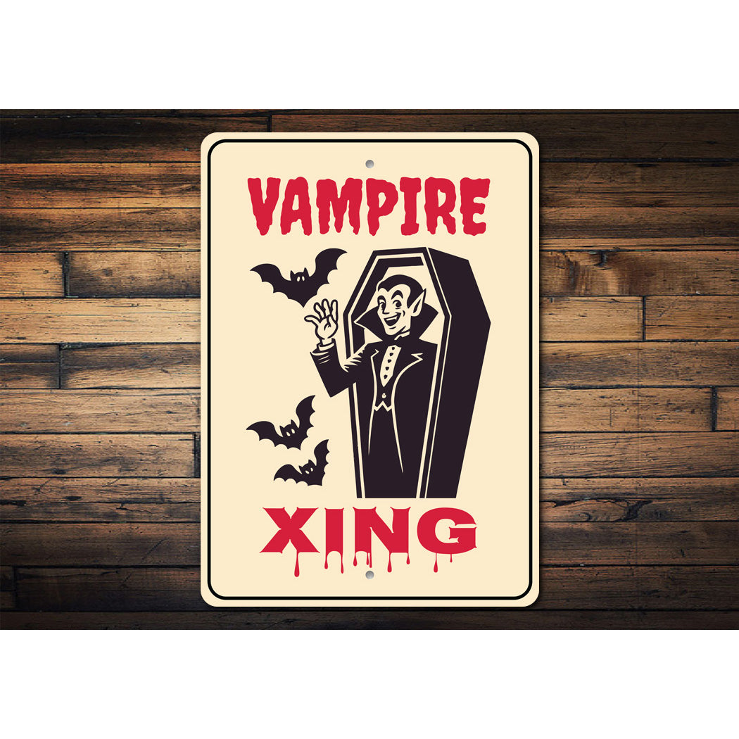 Vampire Coffin Xing Halloween Sign