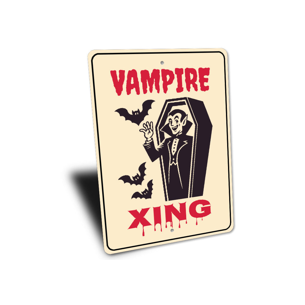 Vampire Coffin Xing Halloween Sign