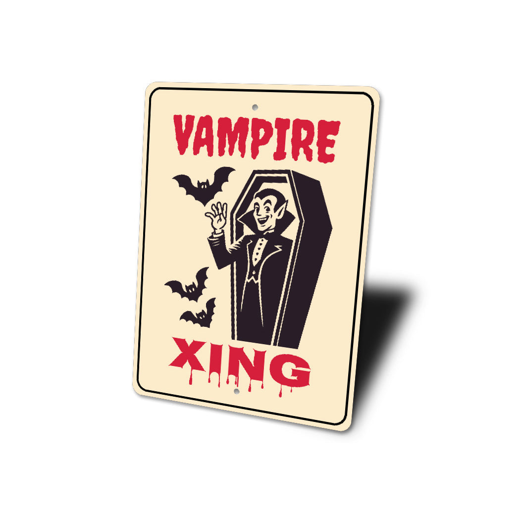 Vampire Coffin Xing Halloween Sign