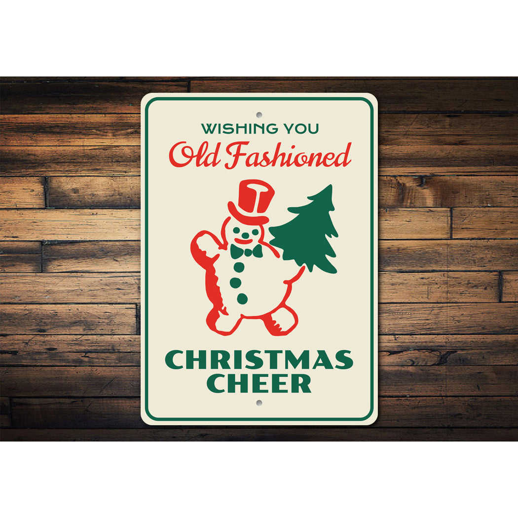 Wishing You Christmas Cheer Snowman Sign