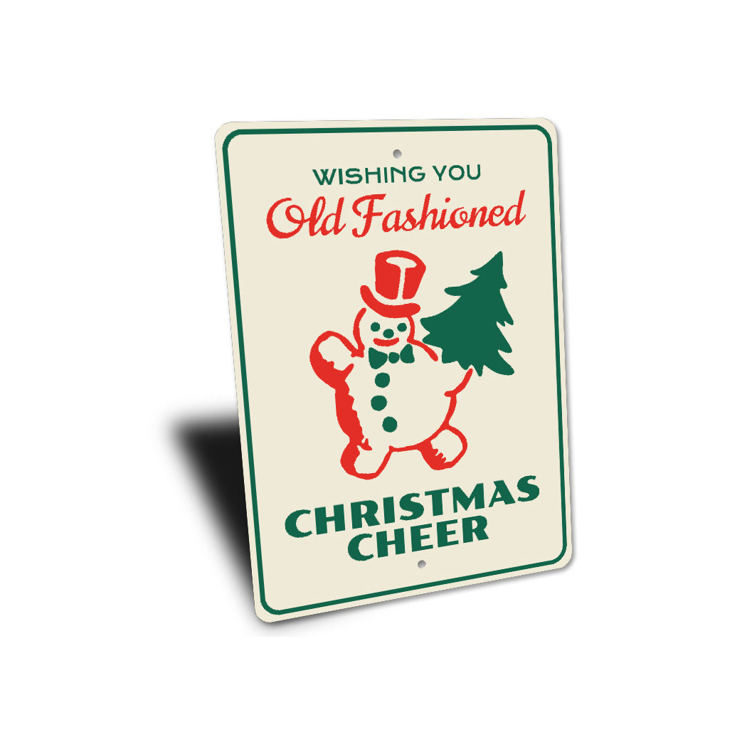 Wishing You Christmas Cheer Snowman Sign