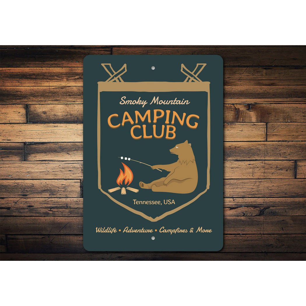 Smoky Mountain Camping Club Sign