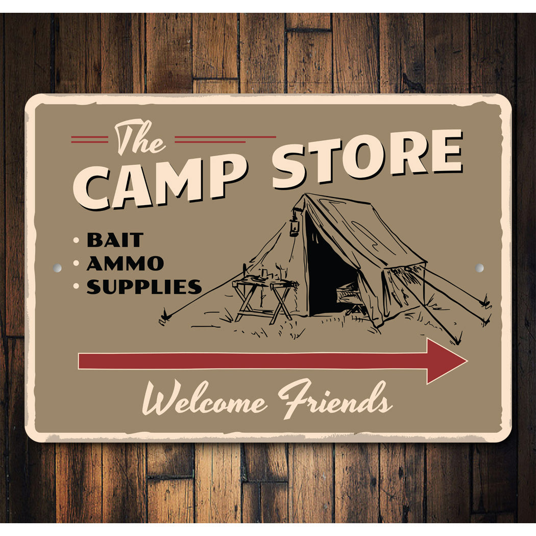 The Camp Store Bait Ammo Supplies Sign