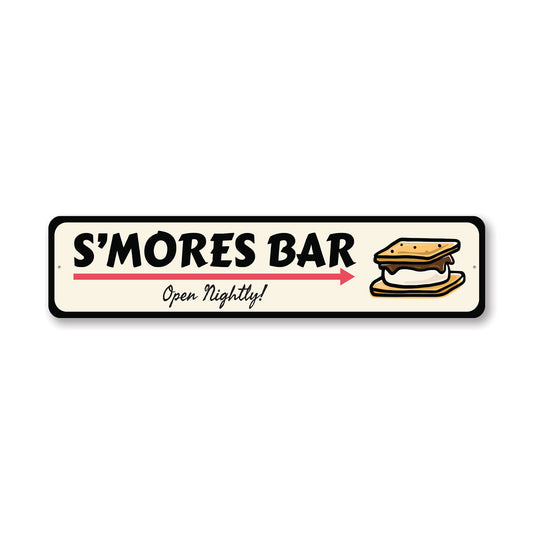 S'mores Bar Open Nightly Sign