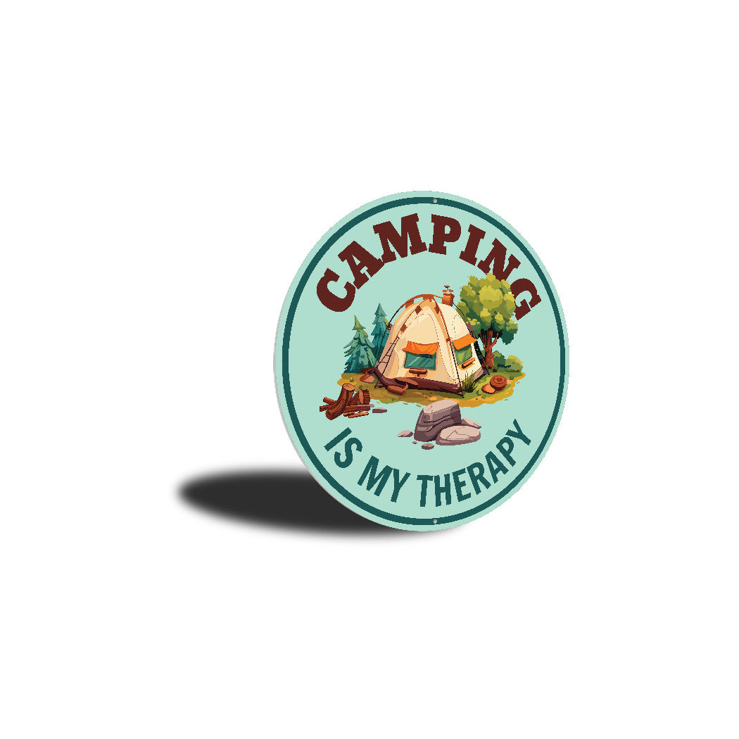 Camping Is My Theraphy Sign