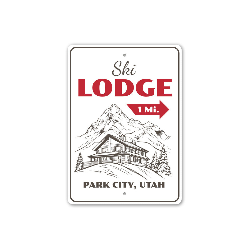 Ski Lodge 1 Mile Park City Utah Sign