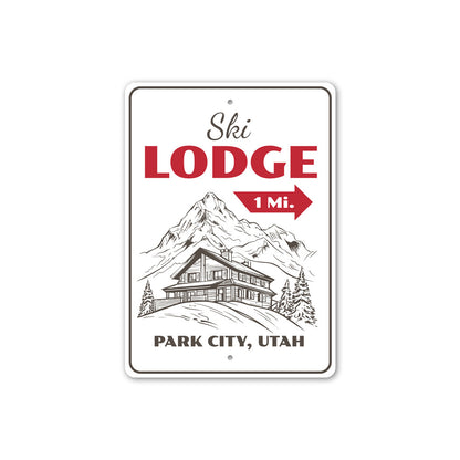 Ski Lodge 1 Mile Park City Utah Sign